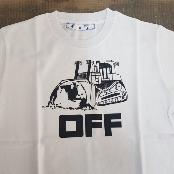 Off-White White T-Shirt With World Caterpillar Printed